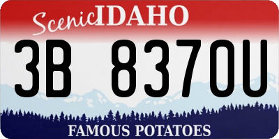 ID license plate 3B8370U