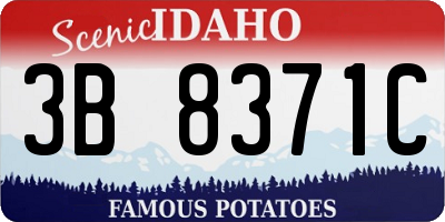 ID license plate 3B8371C
