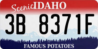ID license plate 3B8371F