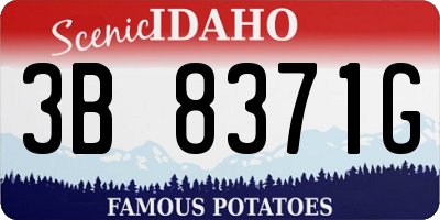 ID license plate 3B8371G