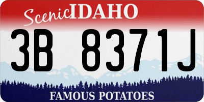 ID license plate 3B8371J
