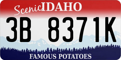 ID license plate 3B8371K