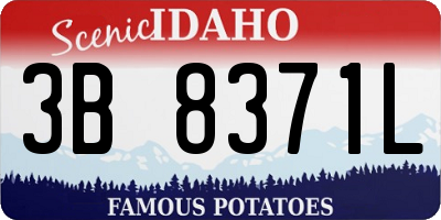 ID license plate 3B8371L