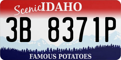 ID license plate 3B8371P