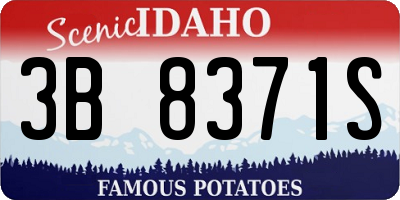 ID license plate 3B8371S