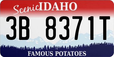 ID license plate 3B8371T