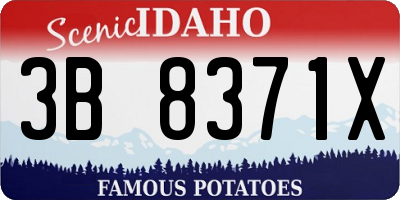 ID license plate 3B8371X