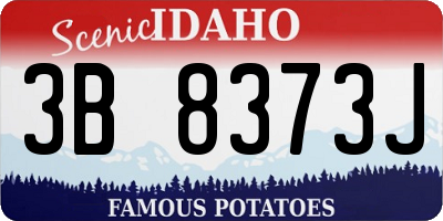 ID license plate 3B8373J