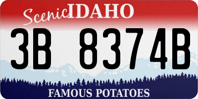 ID license plate 3B8374B