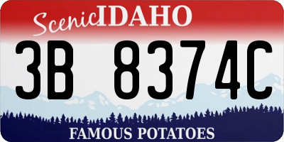 ID license plate 3B8374C