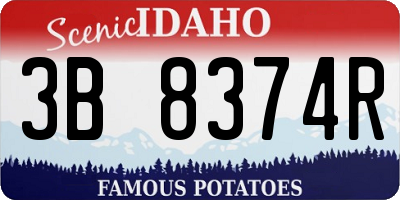 ID license plate 3B8374R