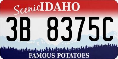 ID license plate 3B8375C