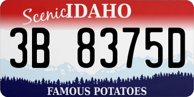 ID license plate 3B8375D