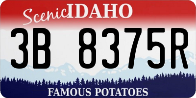 ID license plate 3B8375R