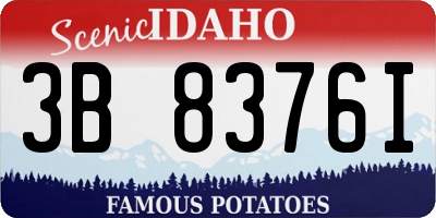ID license plate 3B8376I