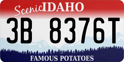 ID license plate 3B8376T