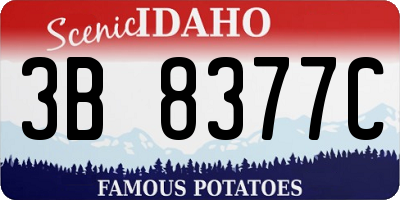ID license plate 3B8377C