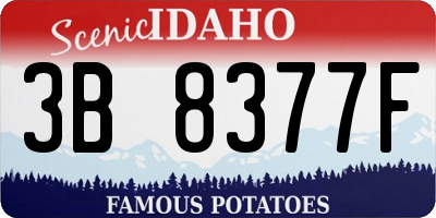 ID license plate 3B8377F