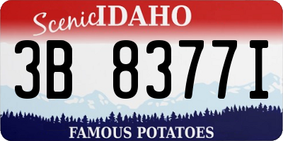 ID license plate 3B8377I