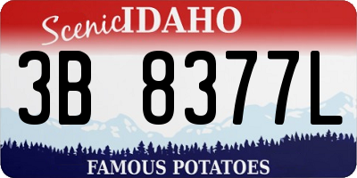 ID license plate 3B8377L