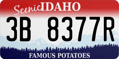 ID license plate 3B8377R