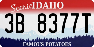 ID license plate 3B8377T