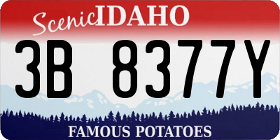 ID license plate 3B8377Y