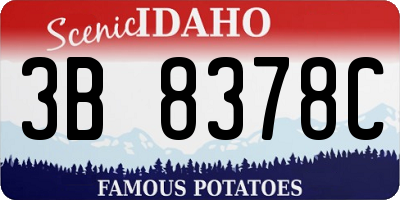 ID license plate 3B8378C