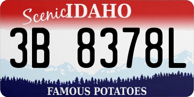 ID license plate 3B8378L