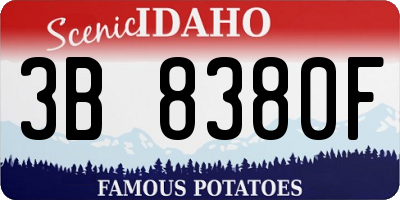 ID license plate 3B8380F
