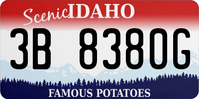 ID license plate 3B8380G