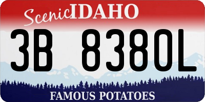 ID license plate 3B8380L