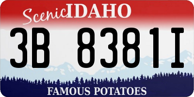 ID license plate 3B8381I
