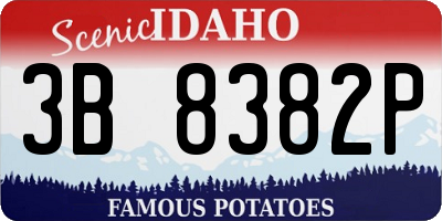 ID license plate 3B8382P
