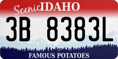 ID license plate 3B8383L