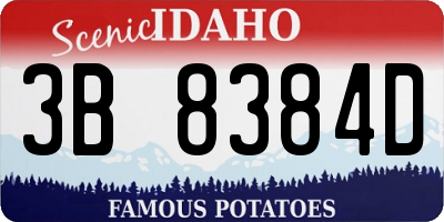 ID license plate 3B8384D