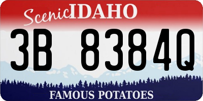 ID license plate 3B8384Q