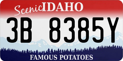 ID license plate 3B8385Y