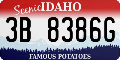 ID license plate 3B8386G