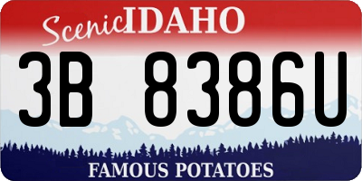 ID license plate 3B8386U