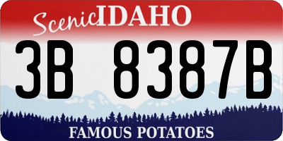 ID license plate 3B8387B