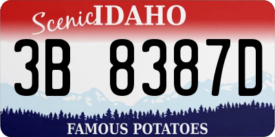 ID license plate 3B8387D