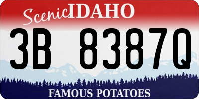 ID license plate 3B8387Q