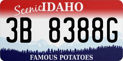 ID license plate 3B8388G