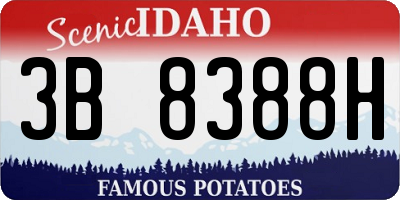 ID license plate 3B8388H