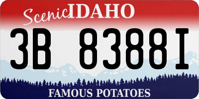 ID license plate 3B8388I