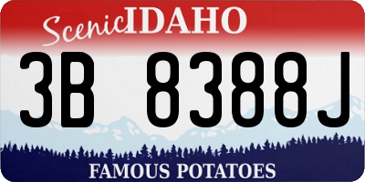 ID license plate 3B8388J