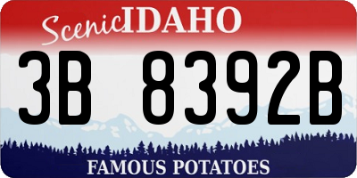 ID license plate 3B8392B