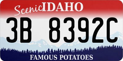 ID license plate 3B8392C