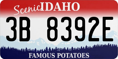 ID license plate 3B8392E